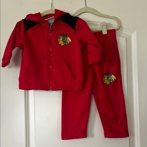 NHL | (12M) Chicago Blackhawks Red Hoodie and Pants Tracksuit